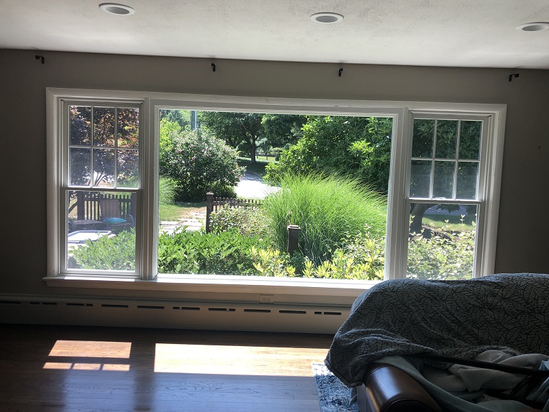 Double Hung and Picture window separated by Mullion